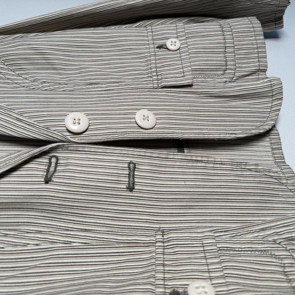 Y2K Indie vanguard Preppy Beige Striped Blazer Jacket - Picture 3 of 6